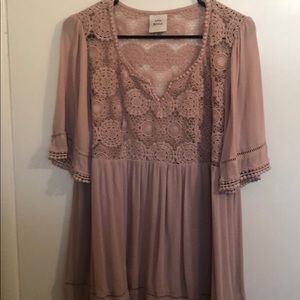 Dusty rose top with matching tank